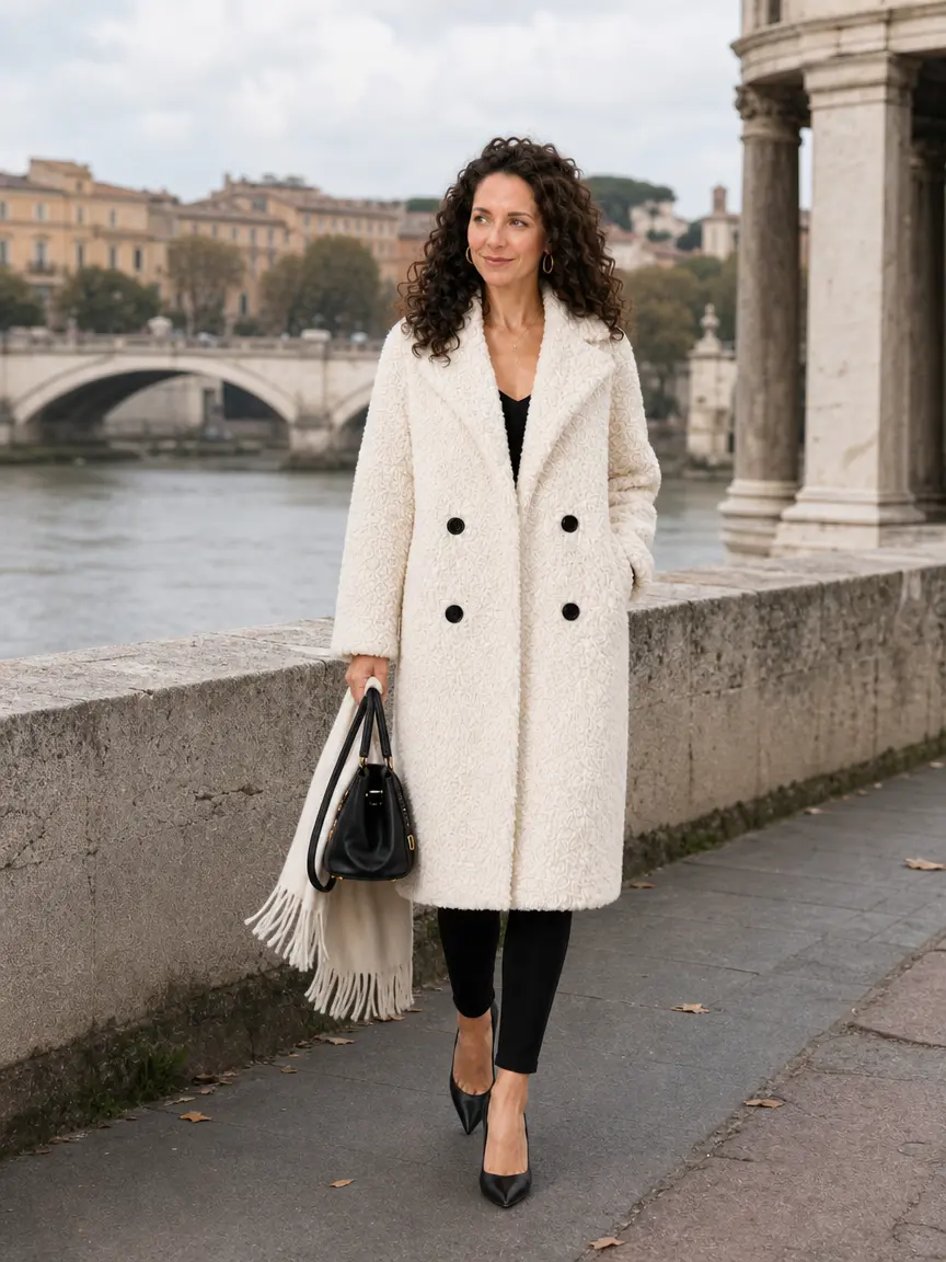 2026 Winter Women Long Faux Shearling Coat, Thick Eco‑Friendly Lamb Plush Warm Overcoat Casual Fluffy Teddy Coat for Cold Weather