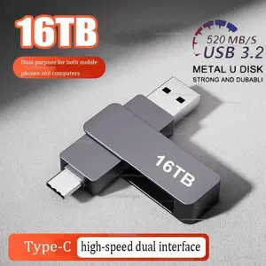 16TB USB 3.2 Flash Drives High Speed Transfer Metal Pendrive Memory Card Pendrive Flash Disk Memoria Waterproof Stick NEW 2026