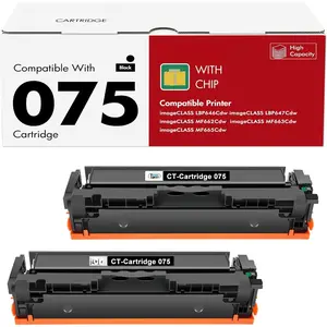 075 075H Black   LBP646Cdw MF665CDW MF663Cdw Compatible Replacement for  075 Black ImageCLASS MF660c MF662CDW LBP647Cdw LBP640c Printer High Yield Ink (2-Pack)