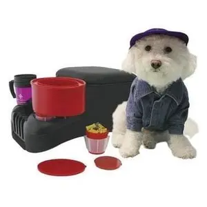 To Go Travel Dog Bowl - Silver, Compact Design, Ideal for Travel, Includes Red Lid, Ideal for Pets