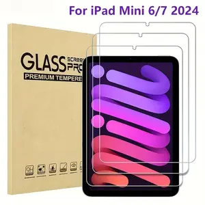 3-Pack Glass Screen Protector for Apple iPad Mini 7 (a17 Pro) and Mini 6 (2021), 8.3 Inch, HD Transparent, Anti-Scratch Film