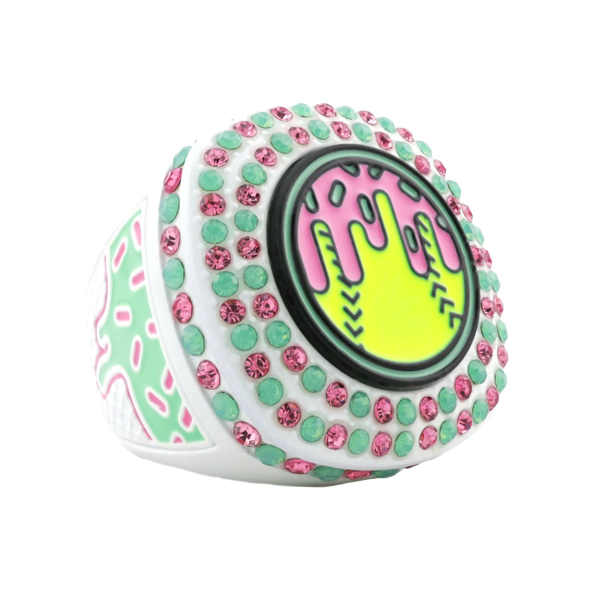 GEN27 Drip Softball White Watermelon All Stones Ring
