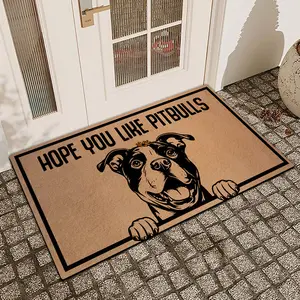 1 Pc Dog Printed Door Mat With Linen Surface Diatomaceous Earth Anti Slip And Absorbent Indoor And Outdoor Printed Door Mat Kitchen Restaurant Bathroom Bedroom Decoration Holiday Home Decoration