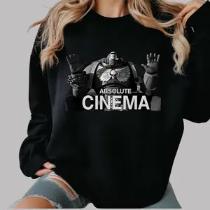 Absolute Cinema Graphic Tee, W4rh4mm3r 40K Meme Shirt, Grimdark Sci-Fi Aesthetic, Unisex Fan Hoodie Sweatshirt