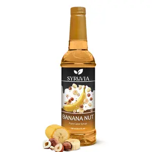 Syruvia Banana Nut Flavored Syrup for Drinks, Cocktails, Lemonades, Iced Teas and Desserts – 25.4 fl oz