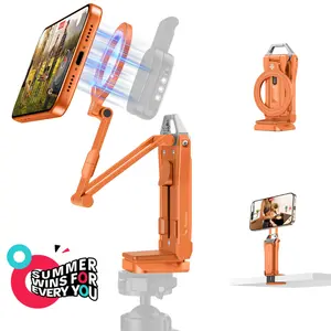 OMOTON TP02 Pro Adjustable Metal Magnetic Cellphone Stand & Selfie Stick - 1/4" Screw, Arca-Swiss Mount, Mobile Smartphone Accessories for Vlogging Content Creators, Compatible with iPhone & Samsung |#DealsForYouDays