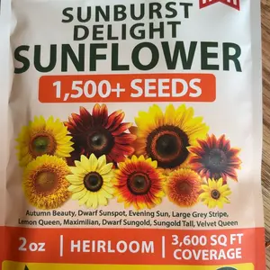 HOME GROWN Sunflower Seeds Mix Pack (1500+) – Colorful Varieties of Sunflower Seeds to Plant - 2-10ft Tall Plants, Pollinator Friendly