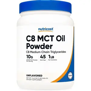 Nutricost C8 MCT Oil Powder 1LB (16.2oz) - 95% C8 MCT Oil Powder