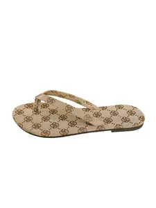 Summer Lazy Fit Flip Flops, Vintage Print Sandals, Beach Vacation Casual Outdoor Women's Shoes, Comfortable and Stylish