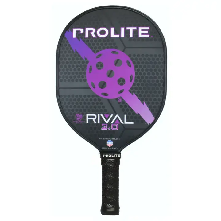 Prolite Rival Powerspin 2.0 Pickleball Paddle - Purple with Honeycomb Design and Black Grip
