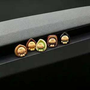 5pcs Mini Healing Nut Shaped Car Ornament, Rearview Mirror Pendant, Dashboard Decor, Multiscene Desktop Office Home Decoration Accessory