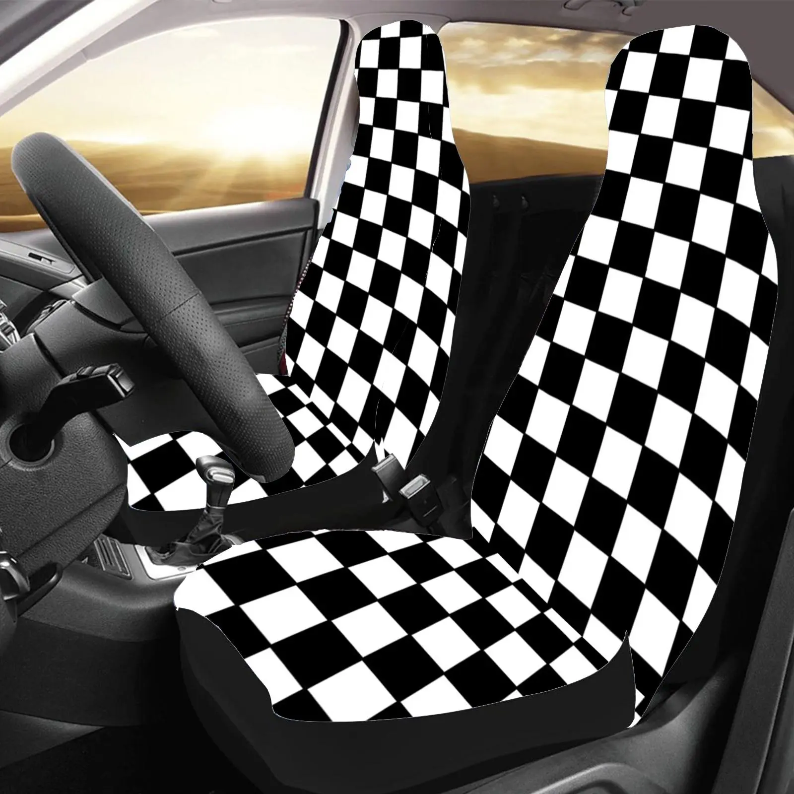 Plaid Pattern Car Seat Cover for Front Seat, Universal Car Seat Protector, Car Interior Accessories for Car, Auto, Truck, SUV, Car Seat Cushion, Automotive Seat Covers, SUV Seat Covers, Car Seats Covers, Seat Covers for Trucks