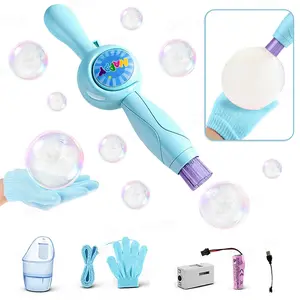 Fog Bubbles Machine, Rechargeable Automatic Electric Smoke Bubble Maker Toy, Handheld Bubble Maker, Bubble Blower, Colorful Lights & Music, Bubble Fog Game for Parties, Beaches, Gifts