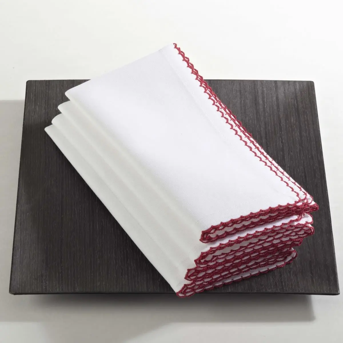 212 MAIN Classic Cotton Square Cloth Napkins - 4-Piece Kitchenware Tableware Set, 20 in., Gold, Whip-Stitch Detail Home Accessory
