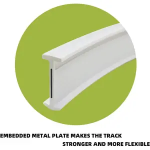 Flexible Ceiling Curtain Track, Ceiling Track for Curtains, Curtain Track Ceiling Mount, Curtain Rail, Ceiling Curtain Rod, Sliding Curtain Track System (8 ft)