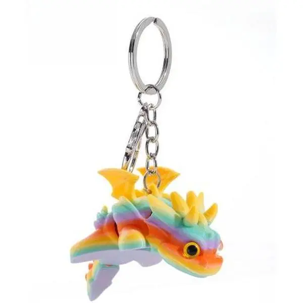 FuRise 3D Printed Cute Dragon Hatchling Keychain Fantasy Gift for Birthday Christmas Halloween Multiple Colors Random Effects