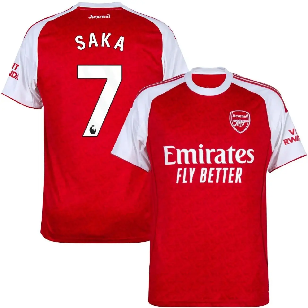 Unisex Soccer Arsenal Team Saka 7 Champions League 2025/26 - 2026/27 Home Stadium Jersey - Red 5T