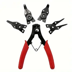 4-in-1 Multifunctional Circlip Pliers Set: Snap Ring Pliers, Multi Crimp, Removable Plier Head, and Retaining Circlip Pliers