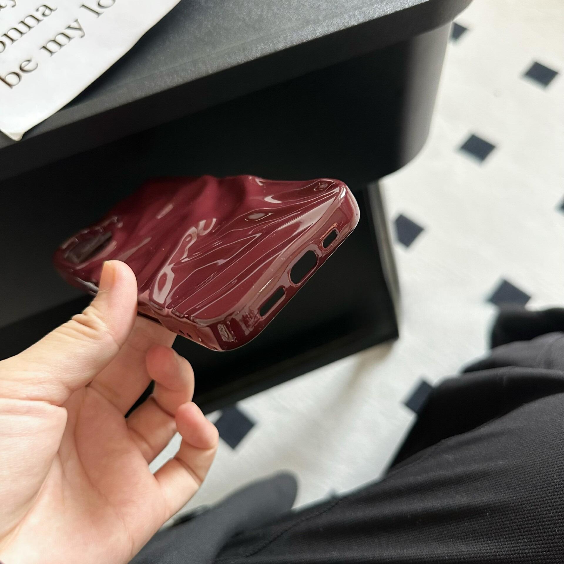 (Case & Nova.) 3D Wavy Ripple Glossy Phone Case, Compatible with iPhone 17 Pro Max, 16, 15, 14, 13, Luxury Shockproof Protective Cover junk