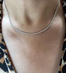 14Kt Gold 2.15 Ct 16-inch Lab Grown Diamond Buttercup Tennis Necklace