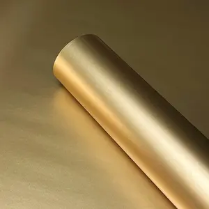 Premium Matte Satin Metallic Champagne Gold Vinyl Wrap Film Car Sticker Decal With Air Release Self Adhesive Decal For Cars Truck Car Decal