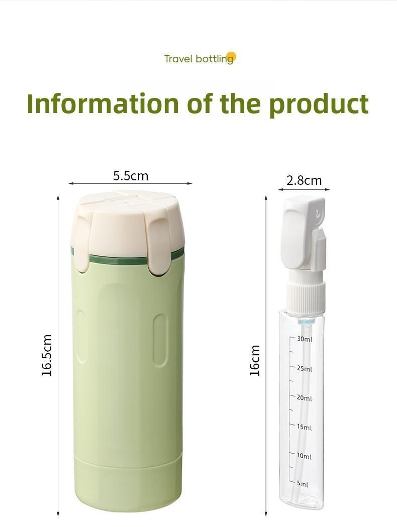 4-in-1 Travel Dispenser Bottle for Toiletries Portable Cosmetic Shampoo Storage Lotion Compact Plastic Container Wholesale Easy Press Smooth Flow  bottle