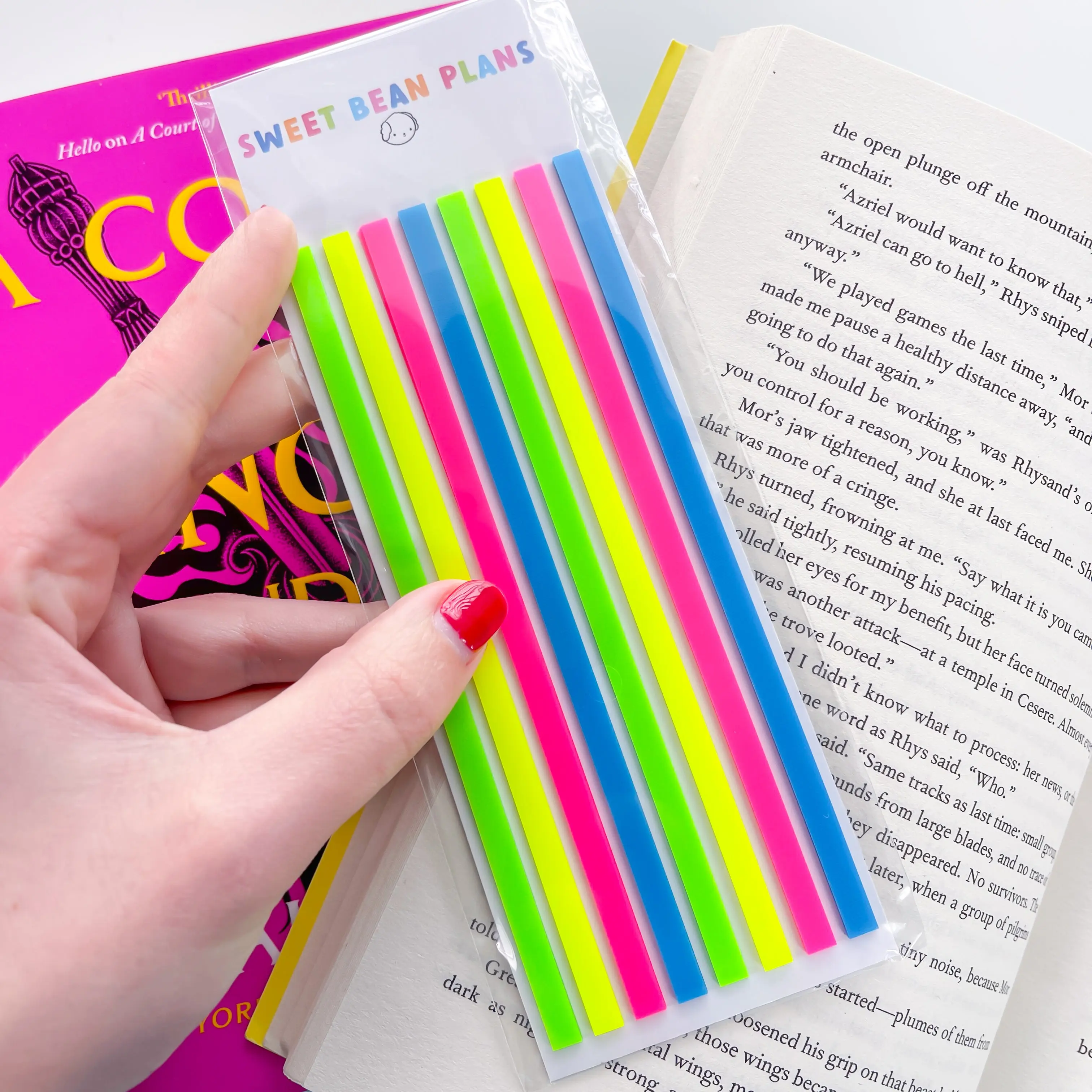Neon Transparent Long Sticky Strips Neon Transparent Long Sticky Strips