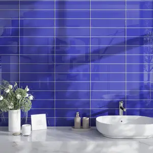 Cobalt Blue 4x16 Glossy Subway Glass Tile (12 pack, 5.33 sq ft/case)