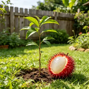 Backyard Tropical Fruit  Rambutan Sapling for Container or Yard
