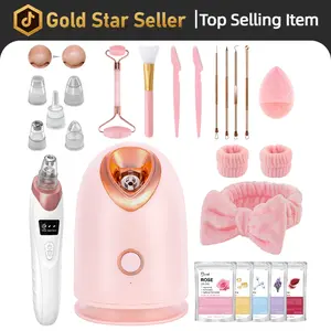 Pjordo-valentine's gift for wife-Facial Steamer Spa Kit with 7 Skin Care Tools, Blackhead Remover Tool facial care gift sets for women