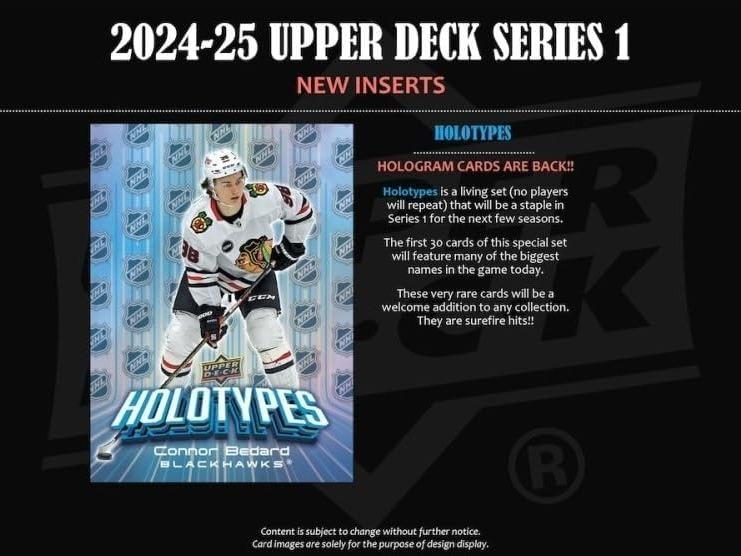 2024-2025 Upper Deck Series One Hockey NHL Trading Card Blaster Box (1 Young Guns Rookie Card and 1 Blaster Exclusive Green Dazzler Card! Per Box)