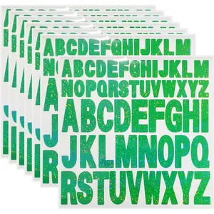 Letter Stickers,2 Inch+1 Inch Green Alphabet Sticker,Self Adhesive Vinyl Letter Stickers Mailbox Numbers,for Crafts Outdoor Sign Wall Mailbox Windows Doors  posterboard