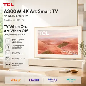 TCL NXTVISION A300W 4K QLED Art TV | Canvas Frame Design, Ultra Matte Anti-Glare Screen, Google TV, Dolby Atmos | 55"–75"