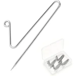 30 Pcs Silver Cubicle Hooks for Fabric Walls, Fabric Panel Wire Hooks with Clear Storage Box, Hold 10Lbs Stainless Steel Wall Clips Picture Hangers for Home Office Cubicle Decor Accessories
