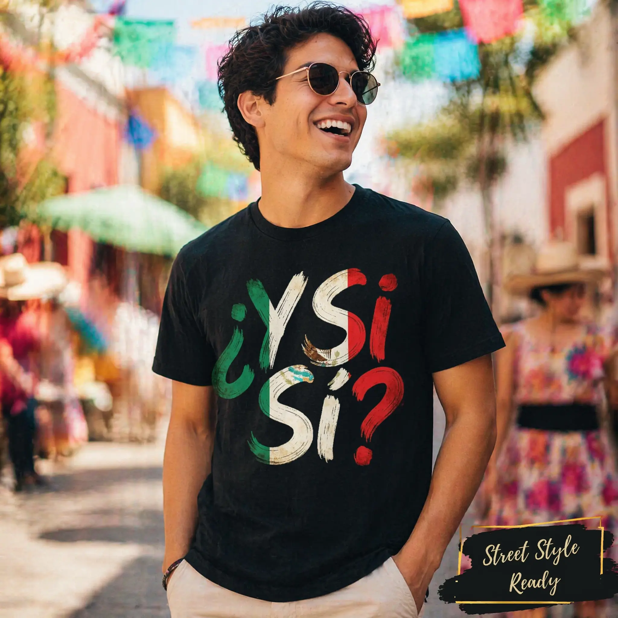 100%cotton ¿Y Sí? Mexican Flag Y Si Si Mexico Grunge T-Shirt Tee for Men Women