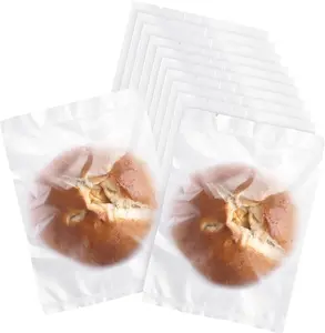 100 count 5x7 Inch Semi-Transparent Heat Seal Cellophane Bags for Cookies,Matte Cookie Sleeves for  Giving,Frosted  Bag for Bakery