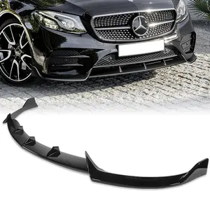 Sport-Style Front Bumper Lip Body Kit Spoiler Compatible with 2017 - 2020 Mercedes-Benz E-Class E43 E53 E200 E250 E300 E350 E400 E450 (W213) Bumper ( Fit For AMG Sport Package Only )