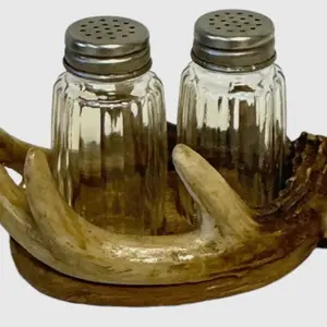 Deer antler salt and pepper shaker western