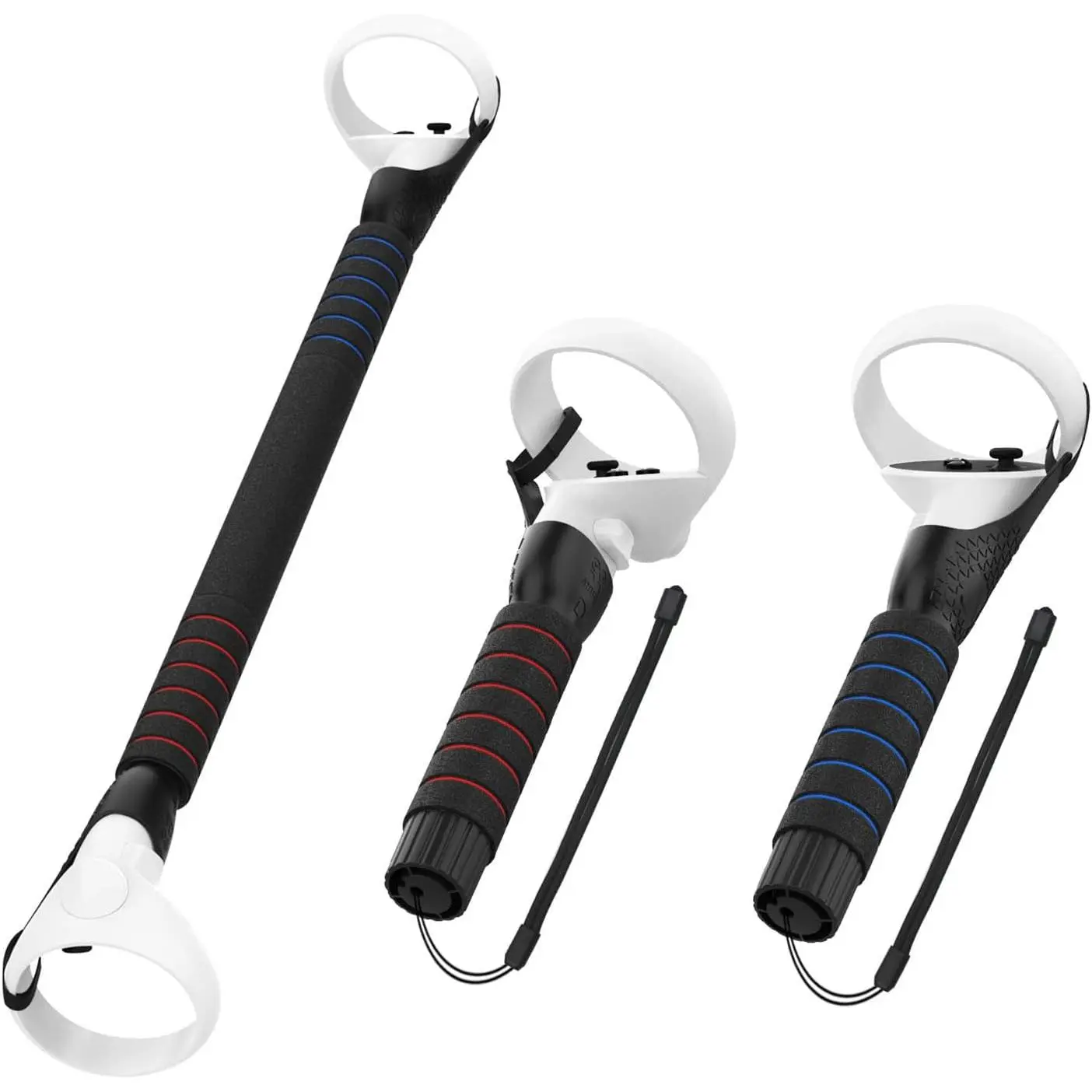 2-in-1 VR Controller Extension Handles with Abs & Sponge, Tie Wraps-Included Gorilla Tag Long Arms for Oculus Quest 2/Quest/Rift S, Beat Saber Grips to Boost Gameplay, Includes Handles, Extension Grip