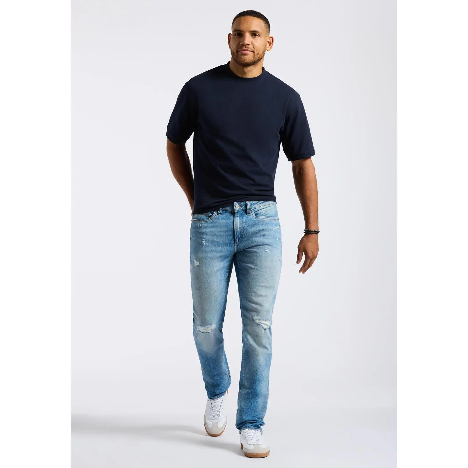 Six Men's Straight Jeans, Light Vintage - BM26058 Six Men's Straight Jeans, Light Vintage - BM26058