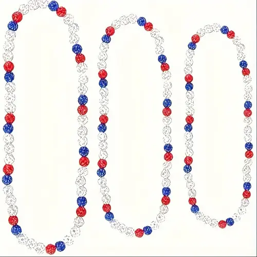 Soft ceramic necklace with blue and red