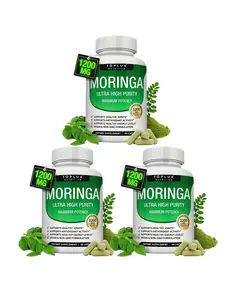 3-bottles Toplux Moringa Capsules 1200mg - Pure Moringa Powder for Immune, Gut health 90 Capsules  Vitamin Dietary