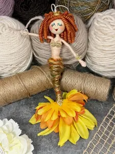 Soleil GoldenWave Mermaid | Handmade One-of-a-Kind Collectible Art Doll