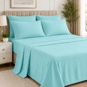 Soft Bamboo 6-Piece Bedsheet Set Wrinkle-Resistant & Breathable Comfort