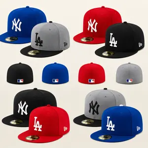 New Era 59FIFTY MLB Fitted Baseball Hat - NY Yankees/LA Dodgers Collector Edition, Raised Logo Embroidery, Side Patch Streetwear Collectible Headwear