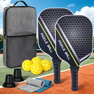 Graphite Carbon Fiber Pickleball Paddle Set Full Accessories Outdoor Game Kit