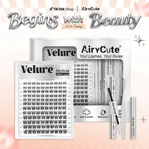 Velure | AiryCute Velour Luxe Collection Upgrade U Lashes with Ultra-Dense, Waterproof, Long-Lasting Lashes | Venus | Natural Daily | Beginner-Friendly DIY Lashes for a Flawless, Voluminous Look | Trendy & Must-Have Clusters #SummerVibes
