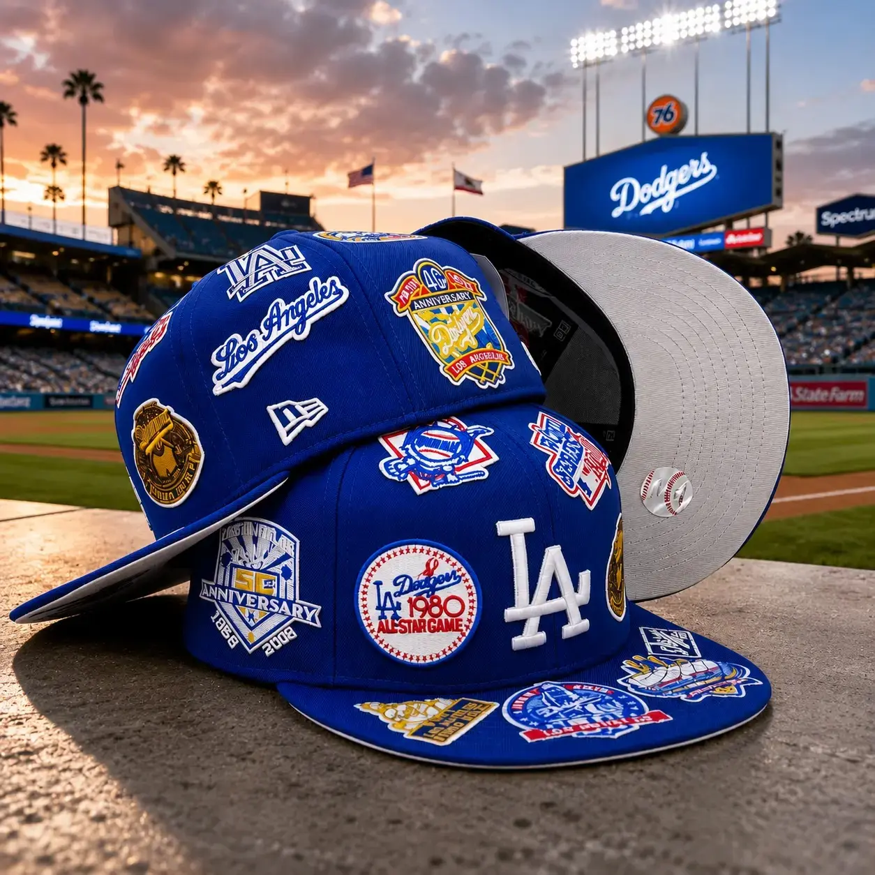 New Era Los Angeles Dodgers All Over Patch 59FIFTY Fitted Cap Royal Blue