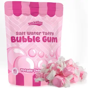 Snackathon Salt Water Taffy Single Flavor Bubble Gum 15 oz Classic Sweet Treat Ideal for Sharing