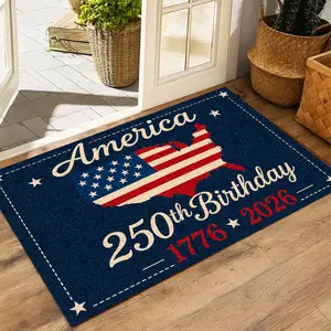 America 250th Birthday Doormat, 1776-2026 Patriotic Flag Floor Rug, Non-Slip Washable Entrance Mat for Independence Day, Home, Porch & Indoor Decor, 4th of July Celebration Gift